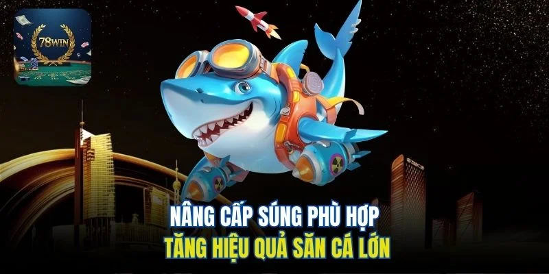 Đồ họa cá mập gắn trang bị trong mục nâng cấp súng bắn cá 78WIN